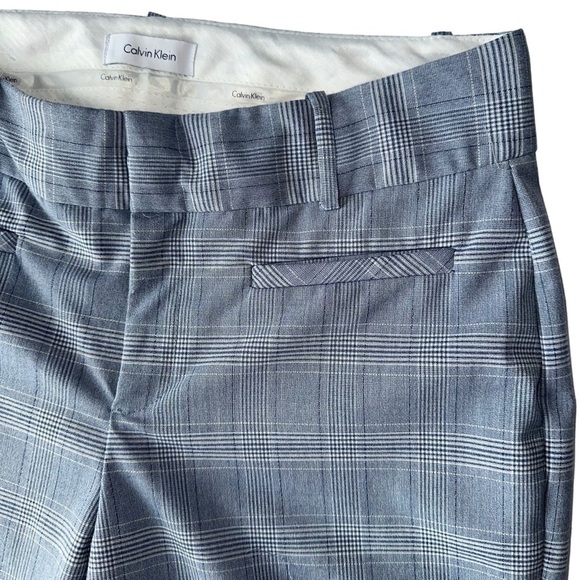 CALVIN KLEIN LIGHT BLUE PLAID MODERN DRESS PANT TROUSERS SIZE  4 - Picture 3 of 11